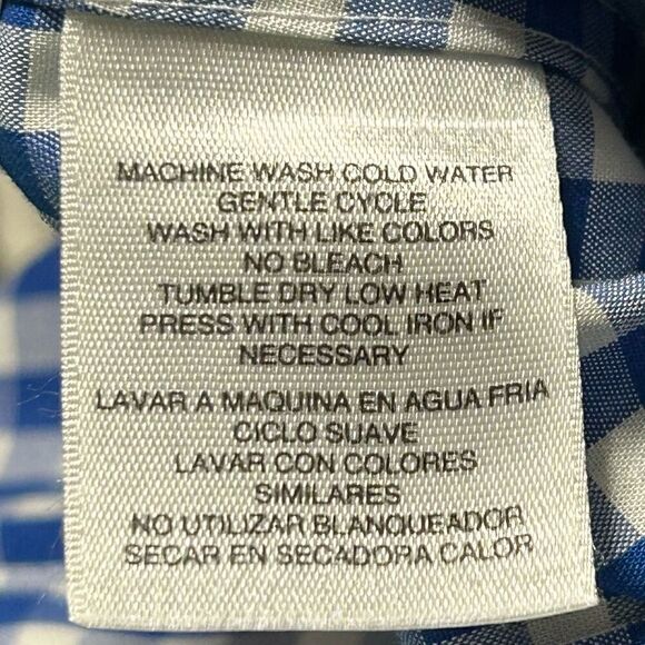 Jones New York Signature Button-Up Top Womens Medium Petite Blue & White Gingham - Picture 10 of 10